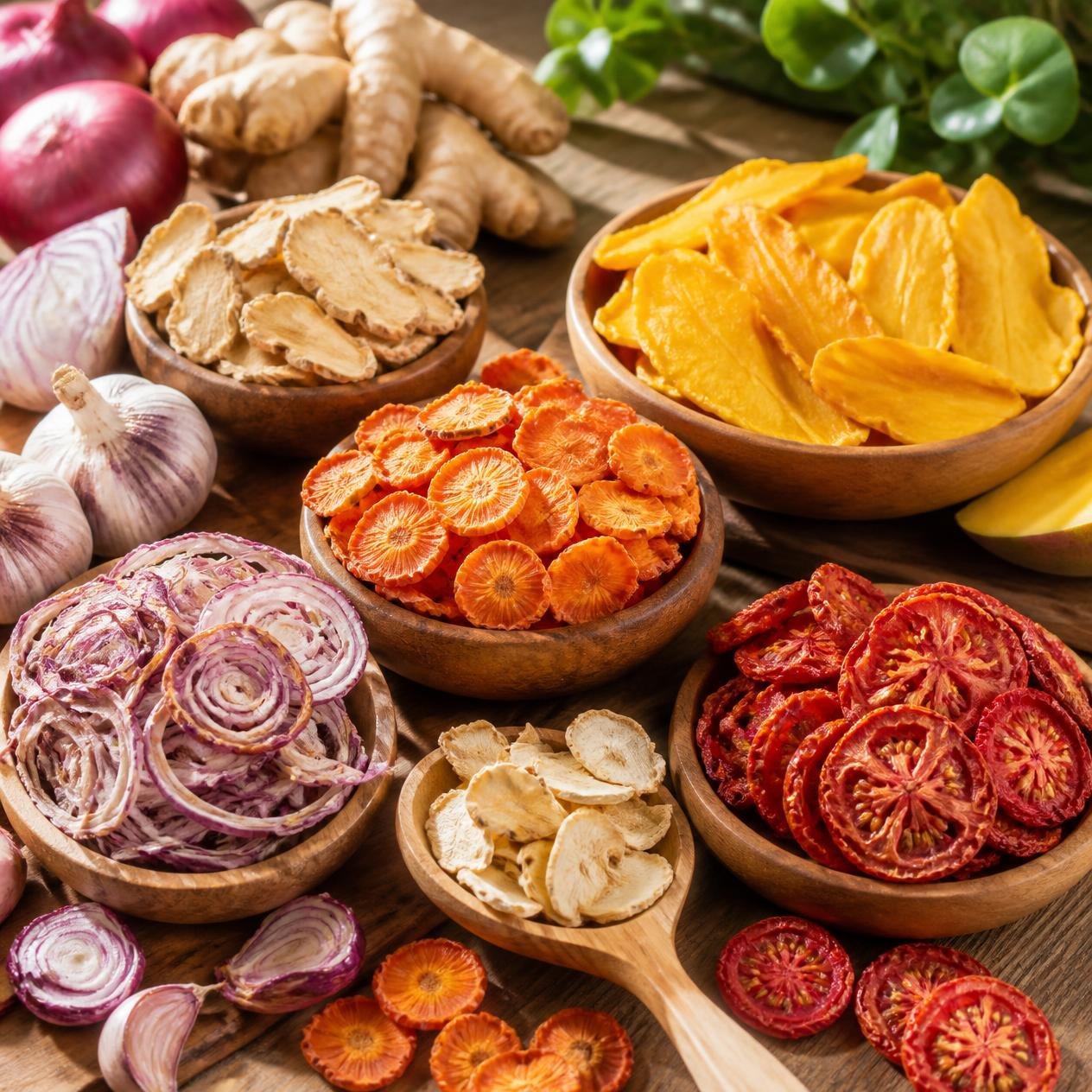 Dehydrated vegetables and fruits for bulk export